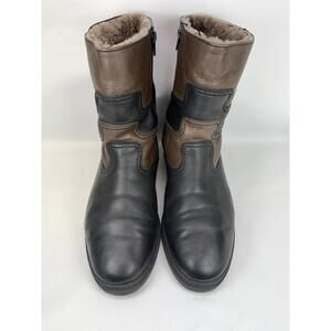Vintage 80s Salamander Leather Fur Lined Winter Boots US 9 Made in Germany